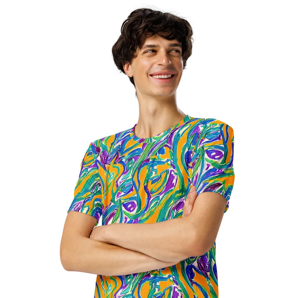 Tropical Voltage on Men's Crew Neck T-Shirt — Left Front