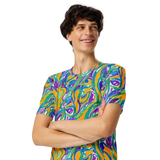 Tropical Voltage on a Men's Crew Neck T-Shirt