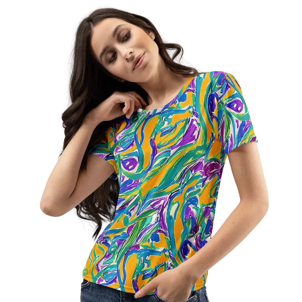 Tropical Voltage on Women's Crew Neck T-Shirt — Left Front