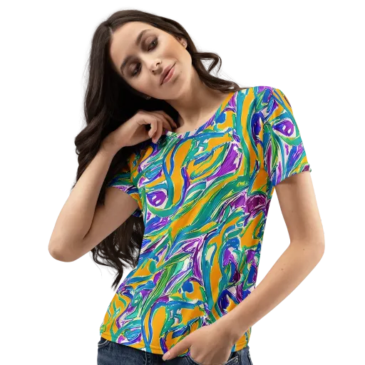 Tropical Voltage on a Women's Crew Neck T-Shirt