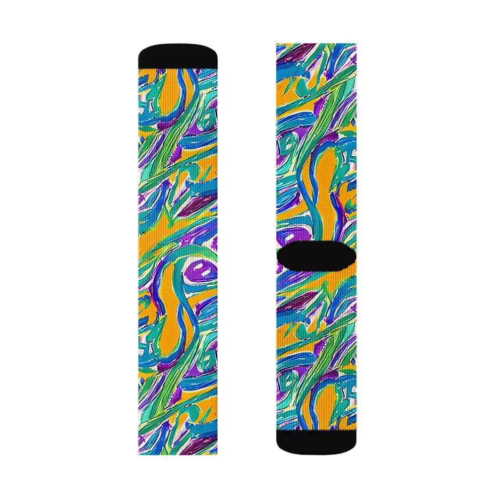 Tropical Voltage on Socks — Right Sock