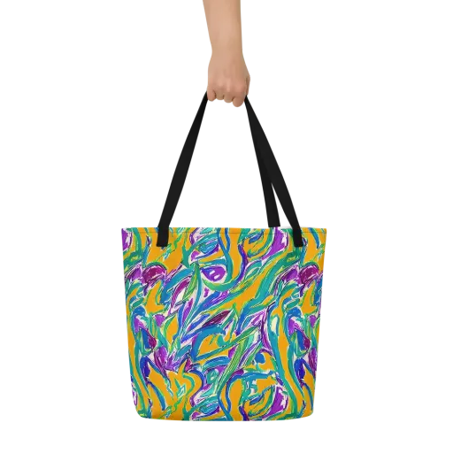 Tropical Voltage on a Large Tote Bag W/ Pocket