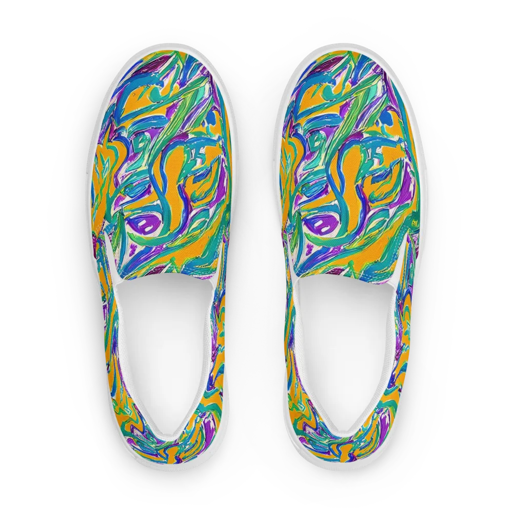 Tropical Voltage on Women's Slip-On Canvas Shoes — Front