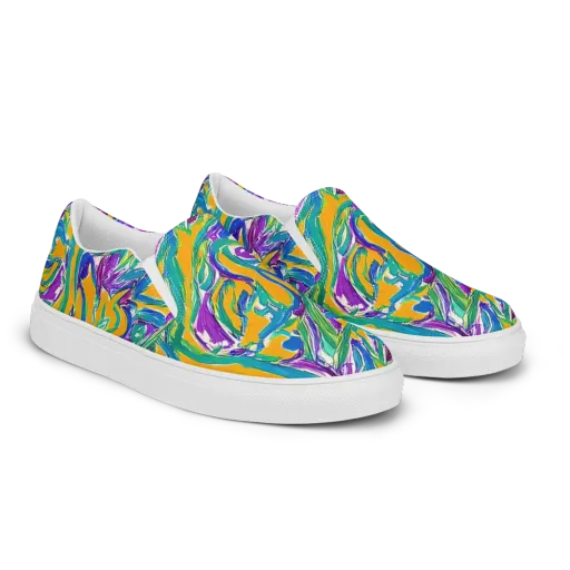 Tropical Voltage on a Women's Slip-On Canvas Shoes