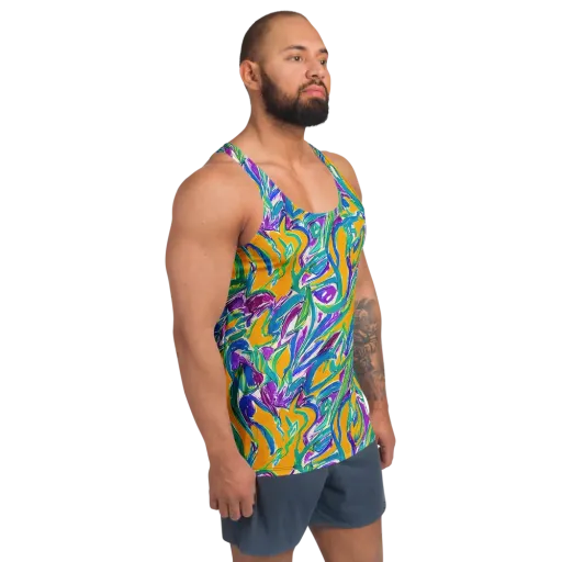 Tropical Voltage on a Men's Tank Top