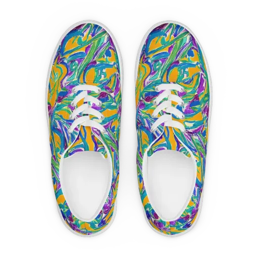 Tropical Voltage on a Men's Lace-Up Canvas Shoes