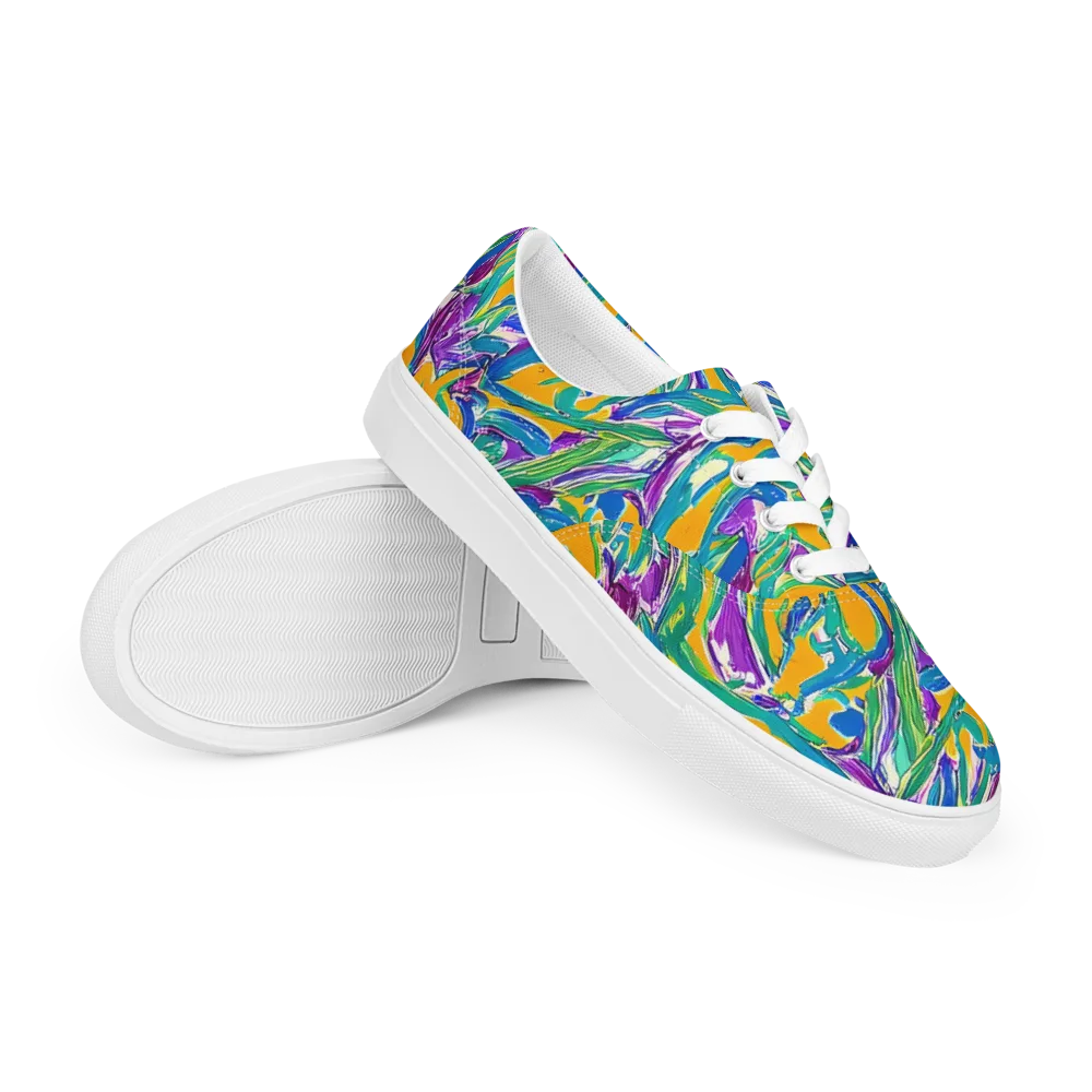 Tropical Voltage on Men's Lace-Up Canvas Shoes — Right Front