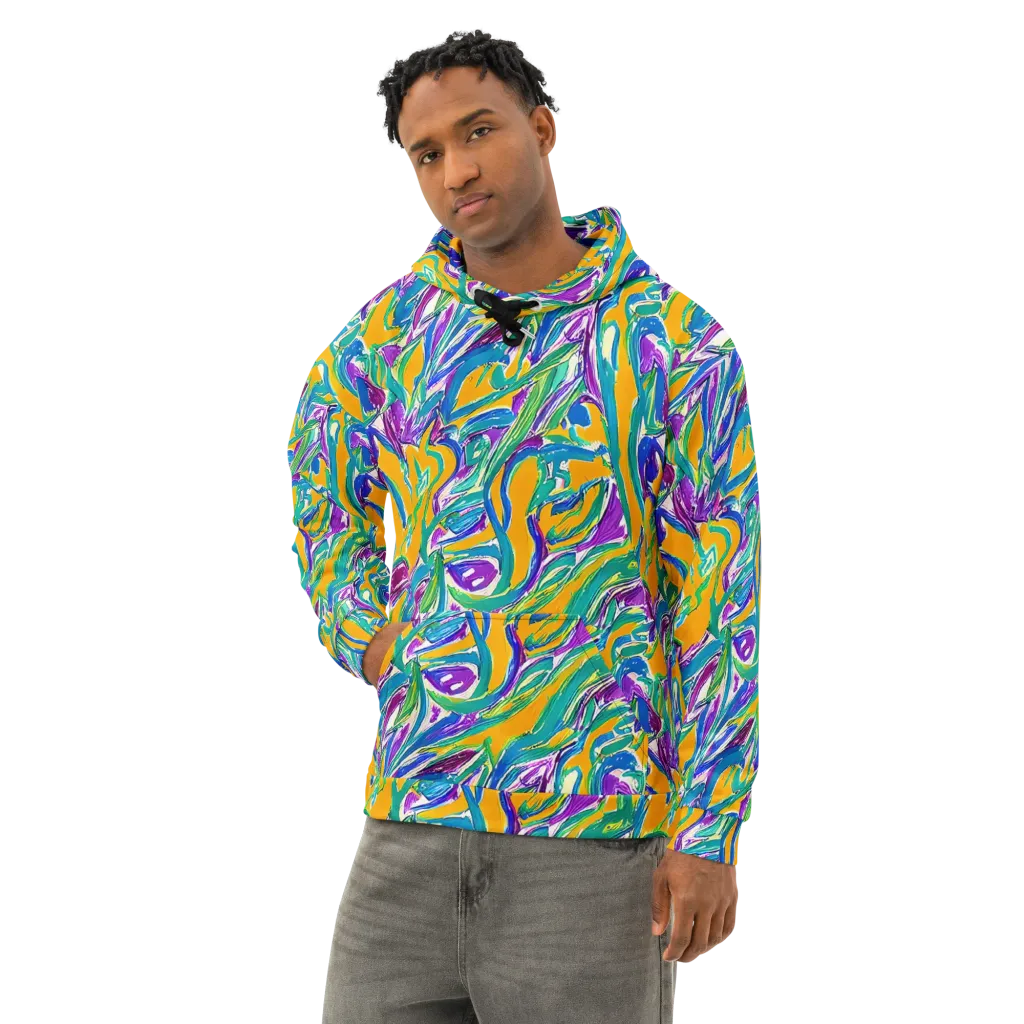 Tropical Voltage on Cotton Hoodie — Left Front