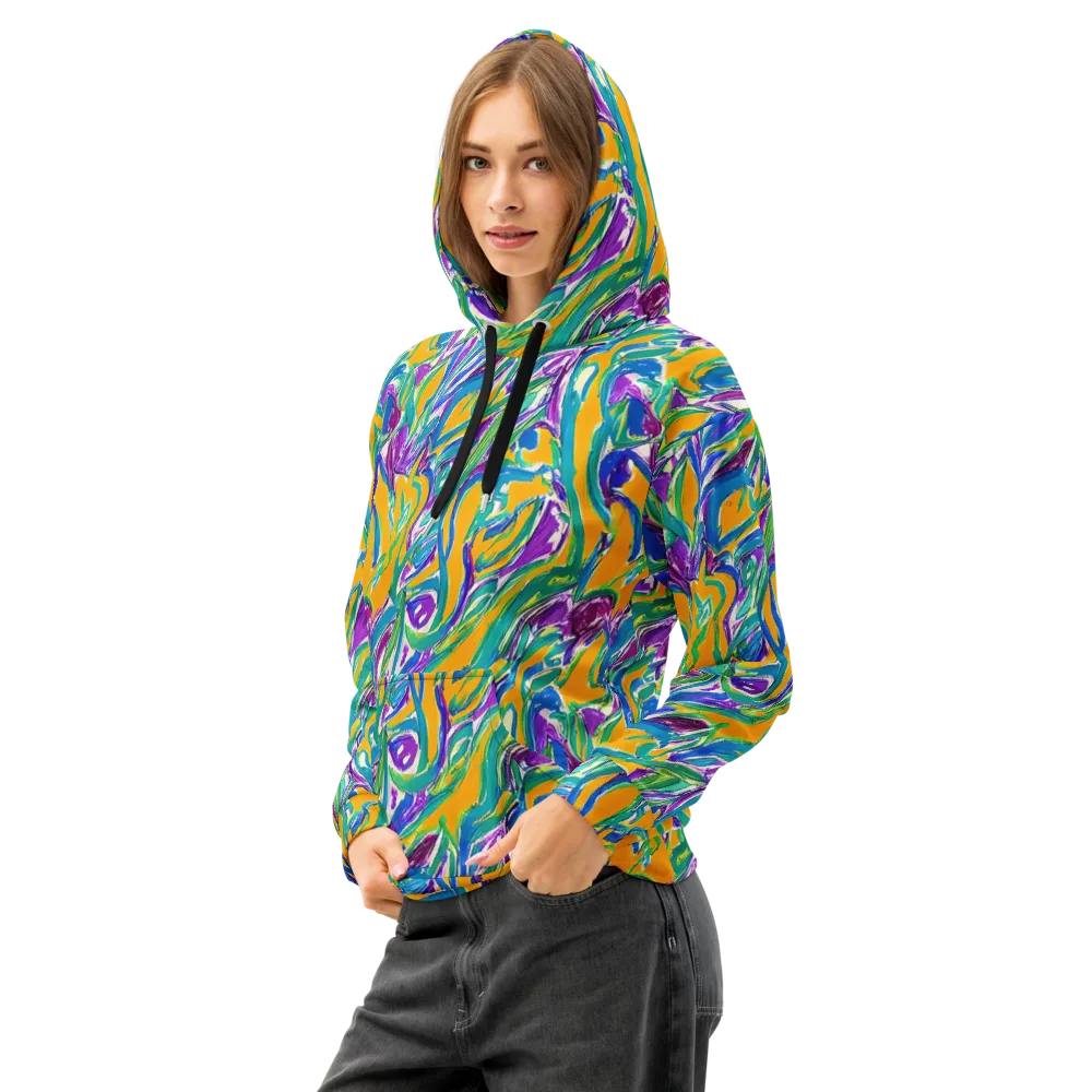Tropical Voltage on Cotton Hoodie — Left Front