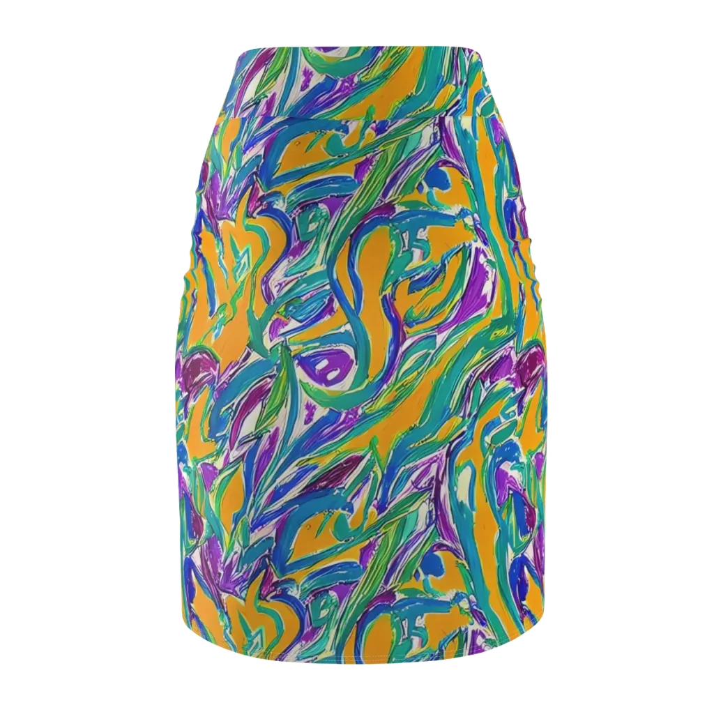 Tropical Voltage on Pencil Skirt — Back