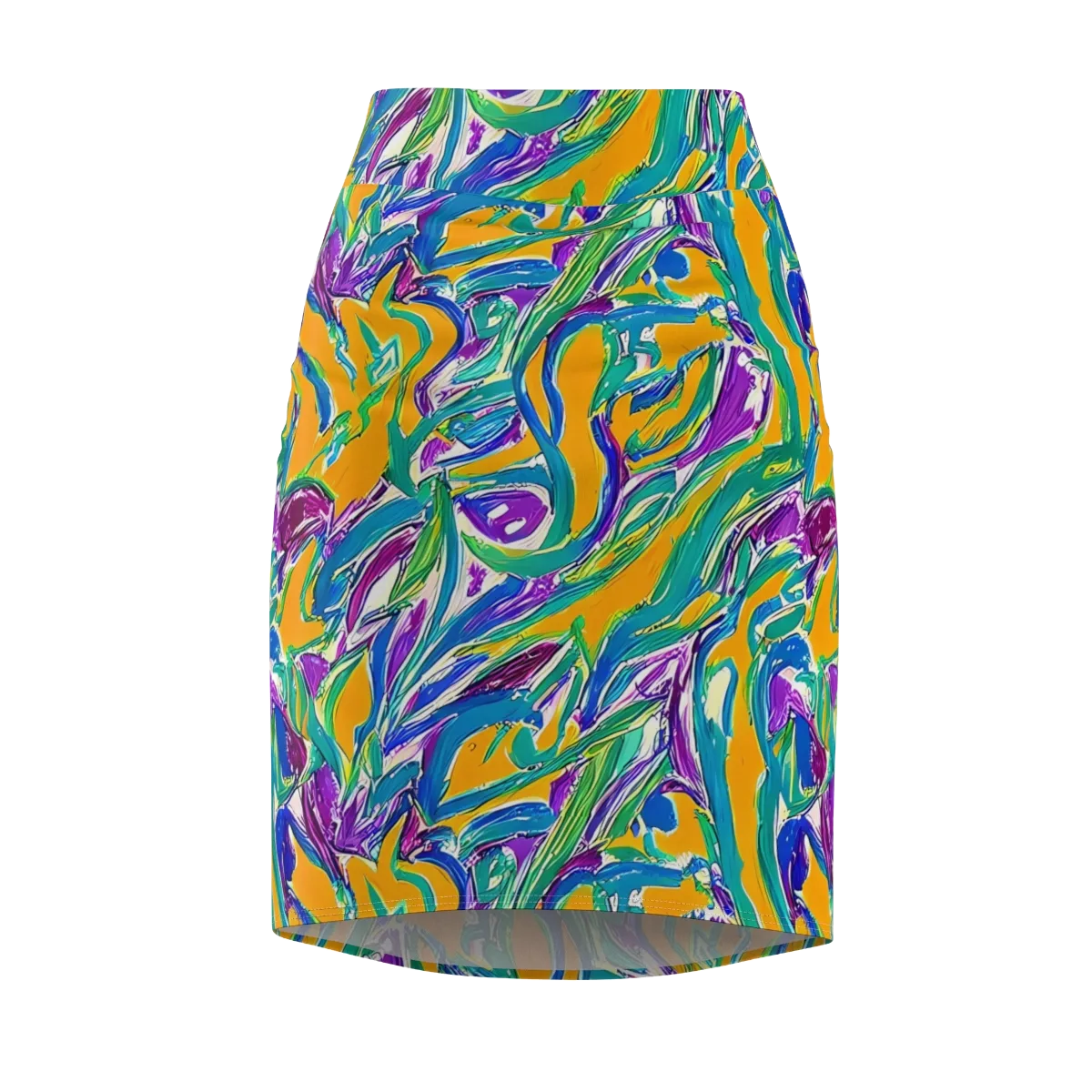 Tropical Voltage on Pencil Skirt — Front