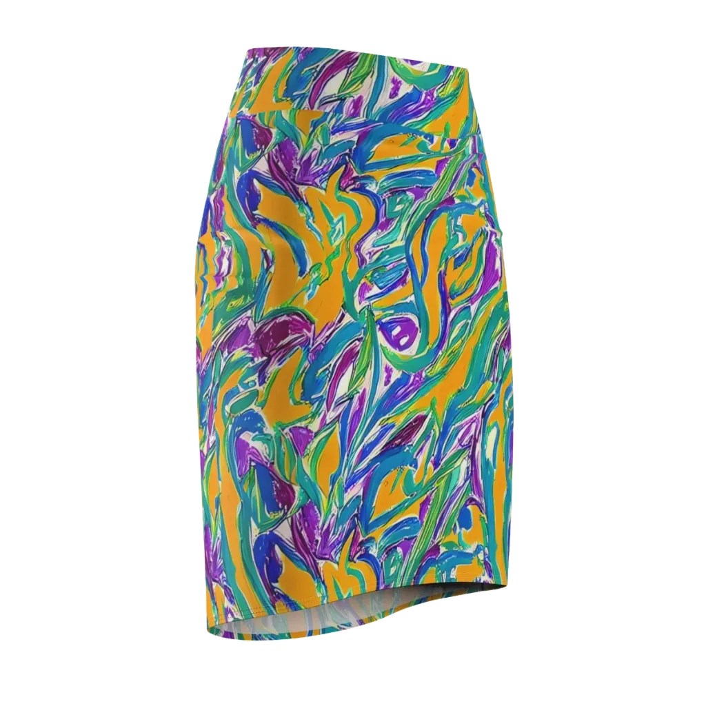 Tropical Voltage on Pencil Skirt — Front Side