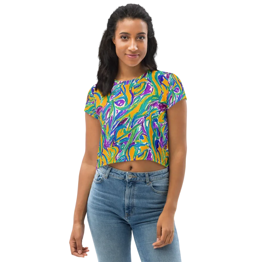 Tropical Voltage on Crop Tee — Front