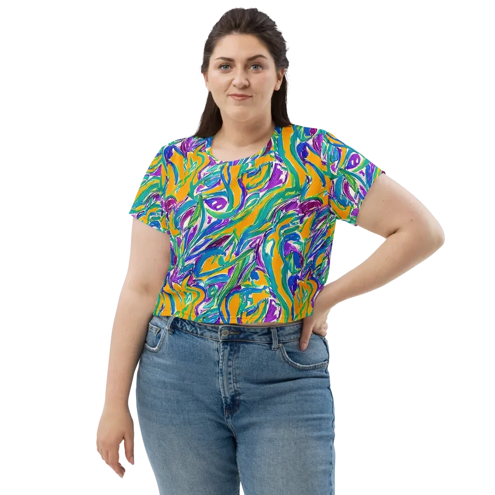 Tropical Voltage on Crop Tee — Front