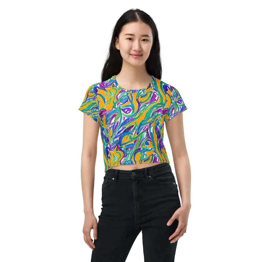 Tropical Voltage on Crop Tee — Front