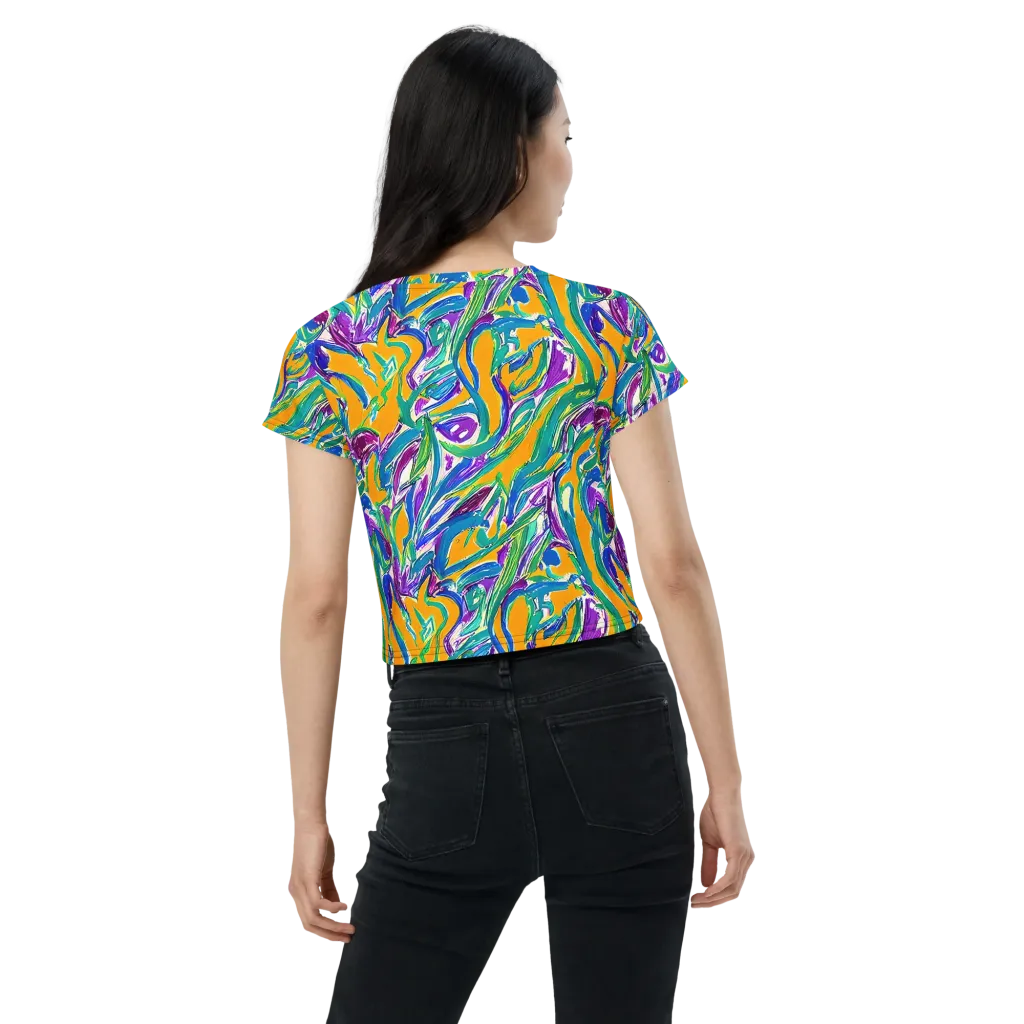 Tropical Voltage on Crop Tee — Back