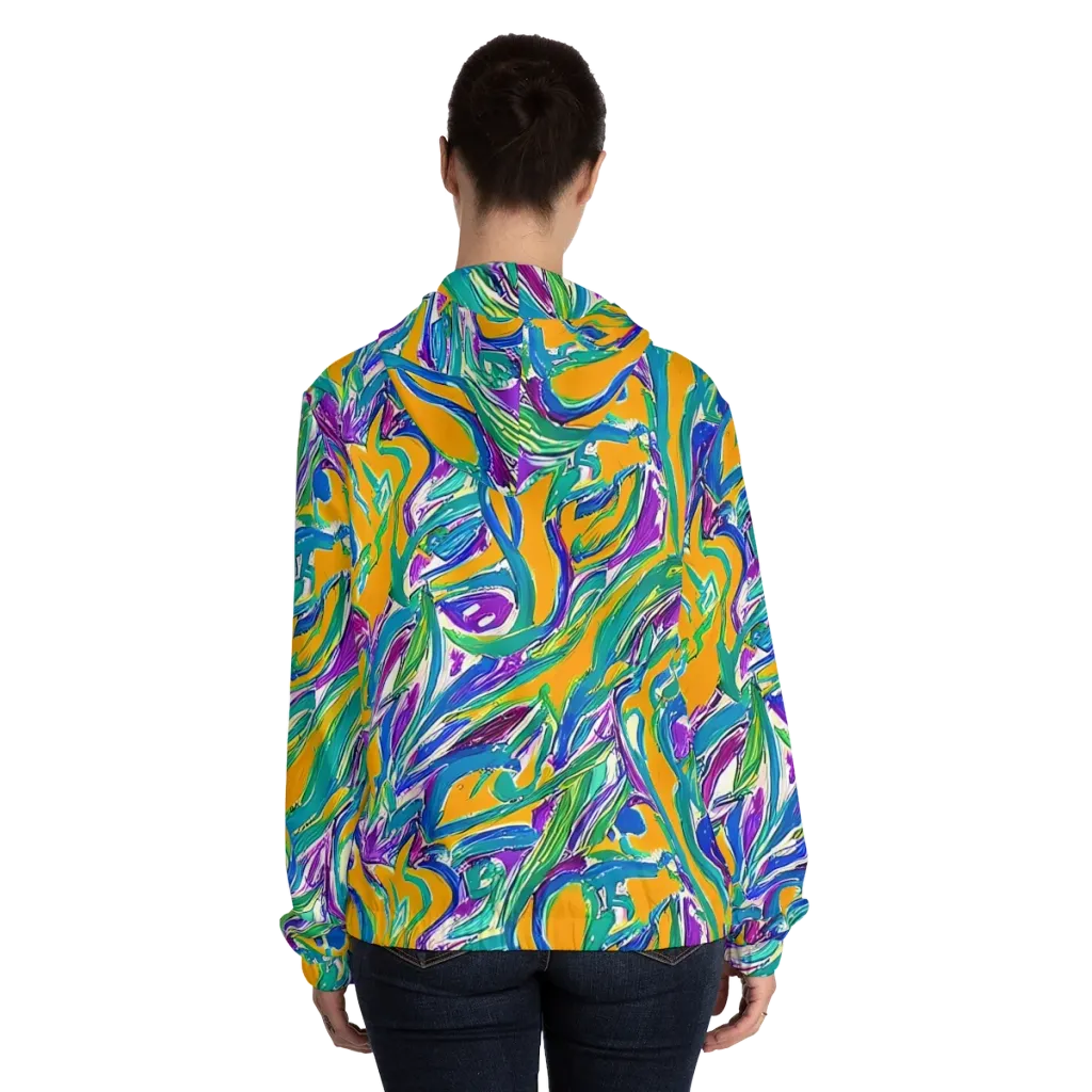 Tropical Voltage on Women's Full-Zip Hoodie — Back On Person