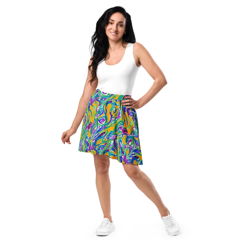 Tropical Voltage on Skater Skirt — Front