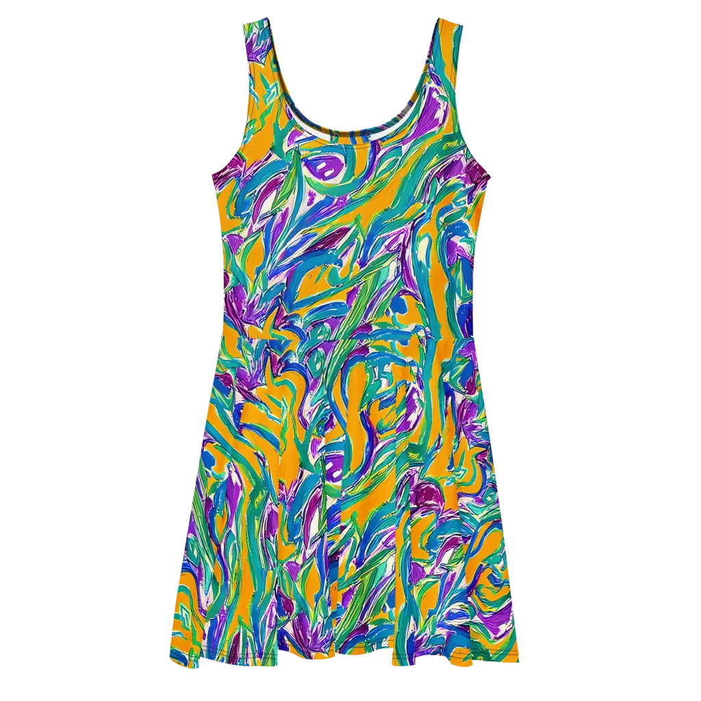 Tropical Voltage on Skater Dress — Front