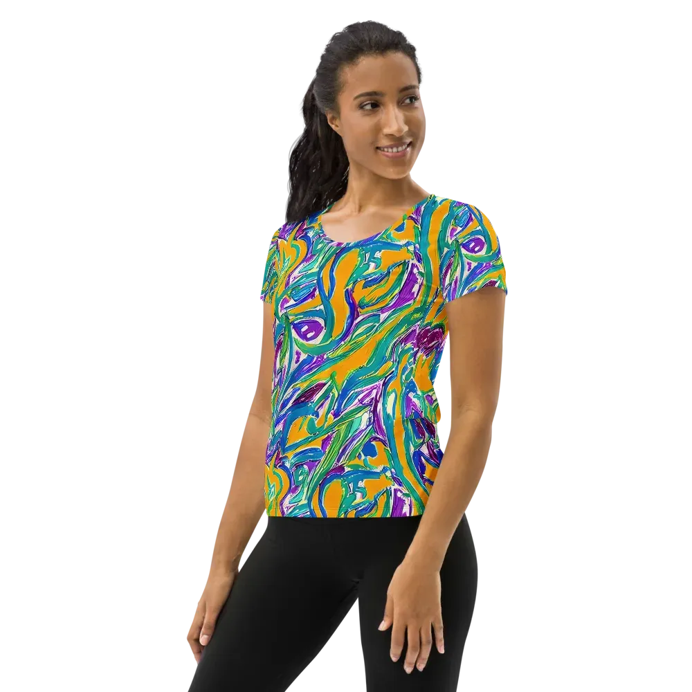 Tropical Voltage on Women's Athletic T-Shirt — Left