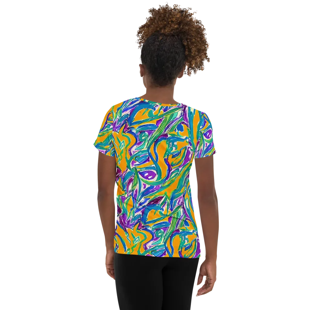 Tropical Voltage on Women's Athletic T-Shirt — Back