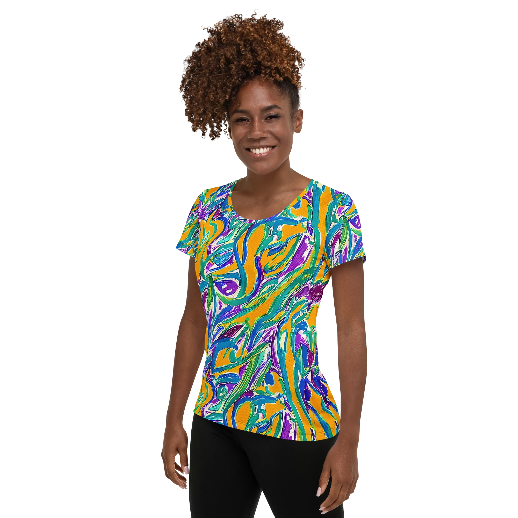 Tropical Voltage on Women's Athletic T-Shirt — Left