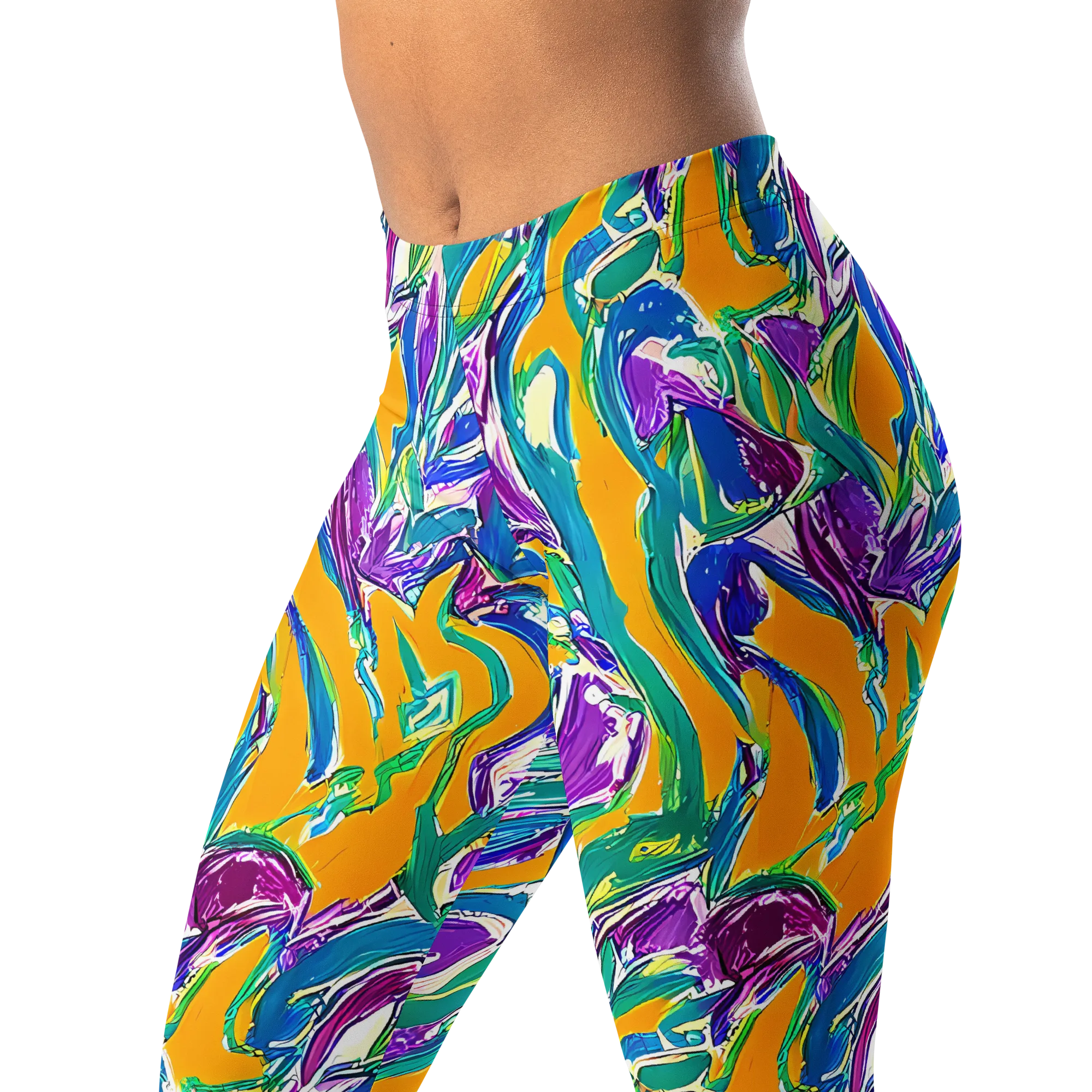 Tropical Voltage on Leggings — Left Front