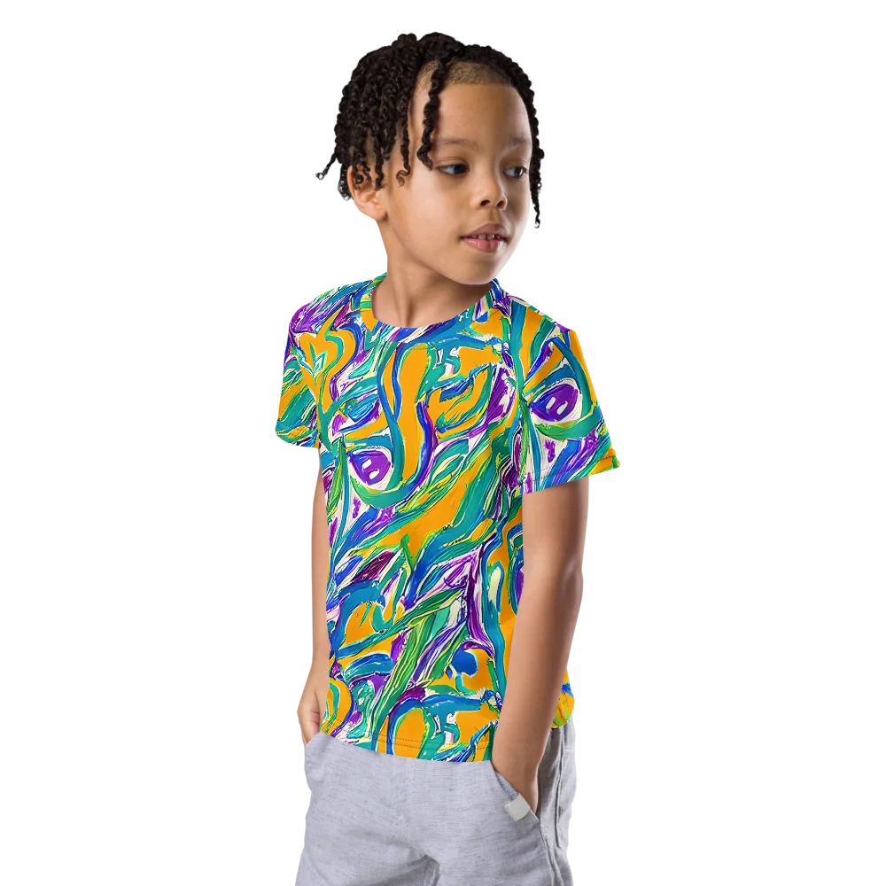 Tropical Voltage on Kids Crew Neck T-Shirt — Left Front
