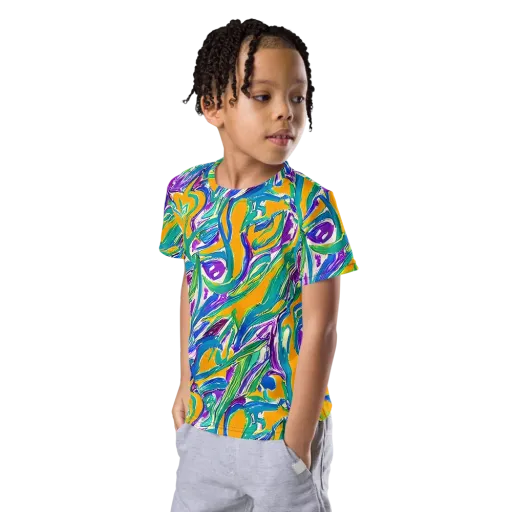 Tropical Voltage on a Kids Crew Neck T-Shirt