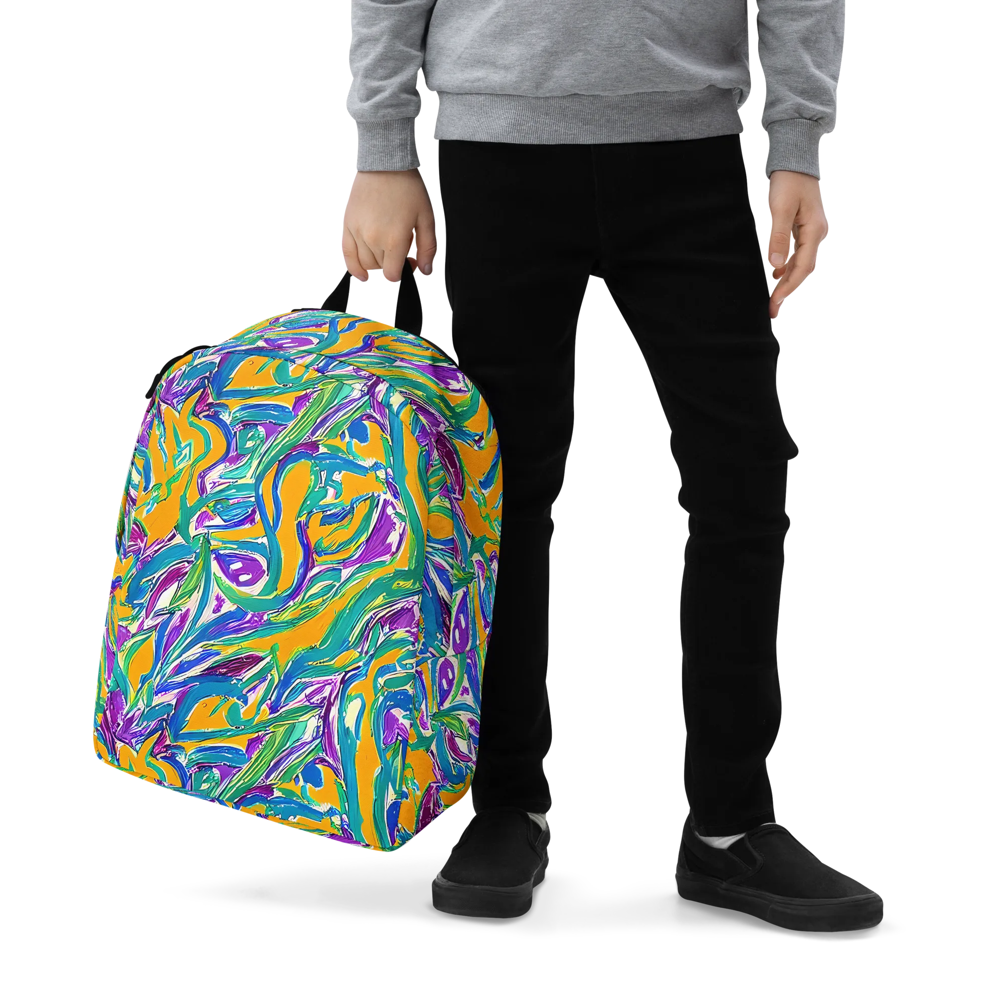 Tropical Voltage on Minimalist Backpack — Zoomed-in
