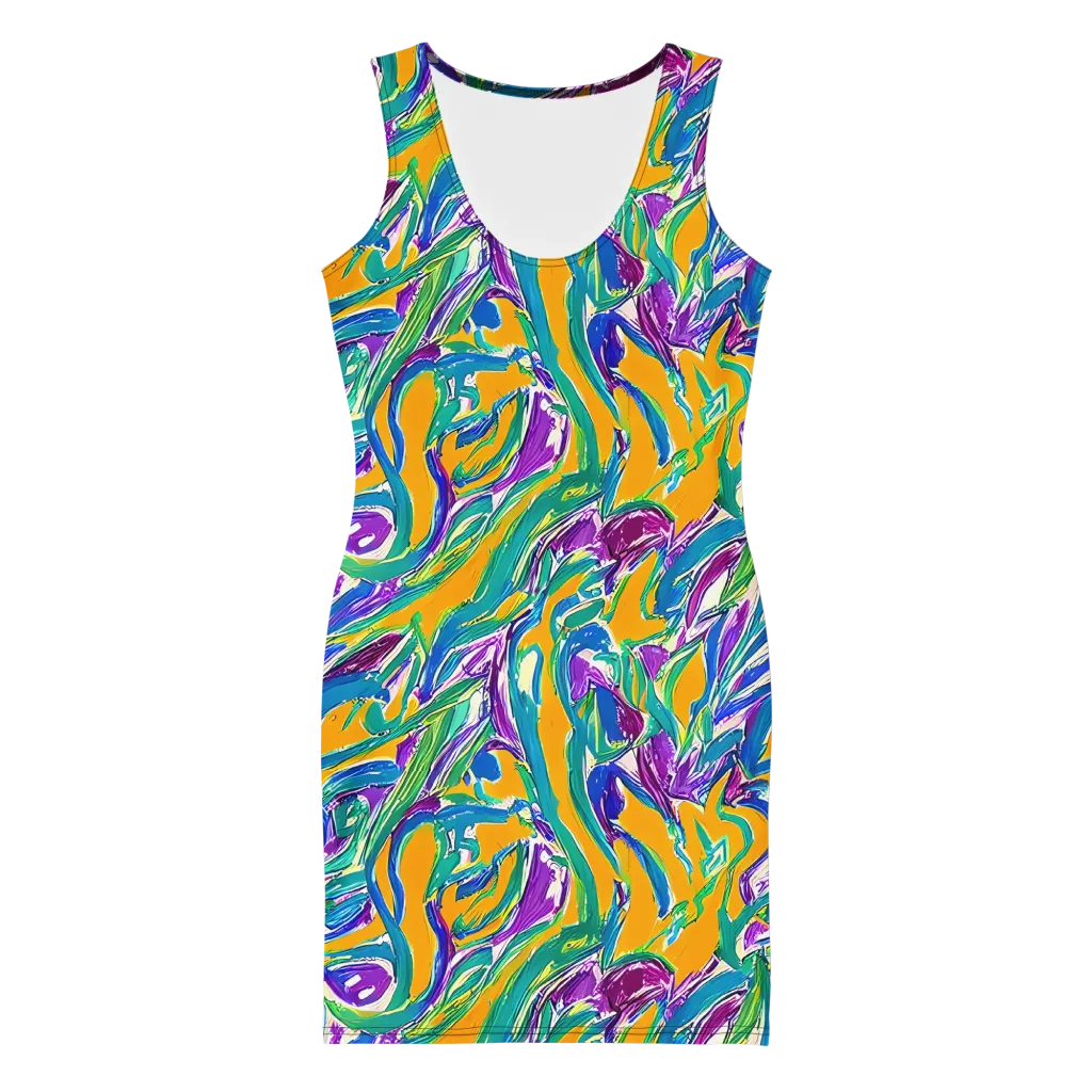 Tropical Voltage on Bodycon Dress — Front
