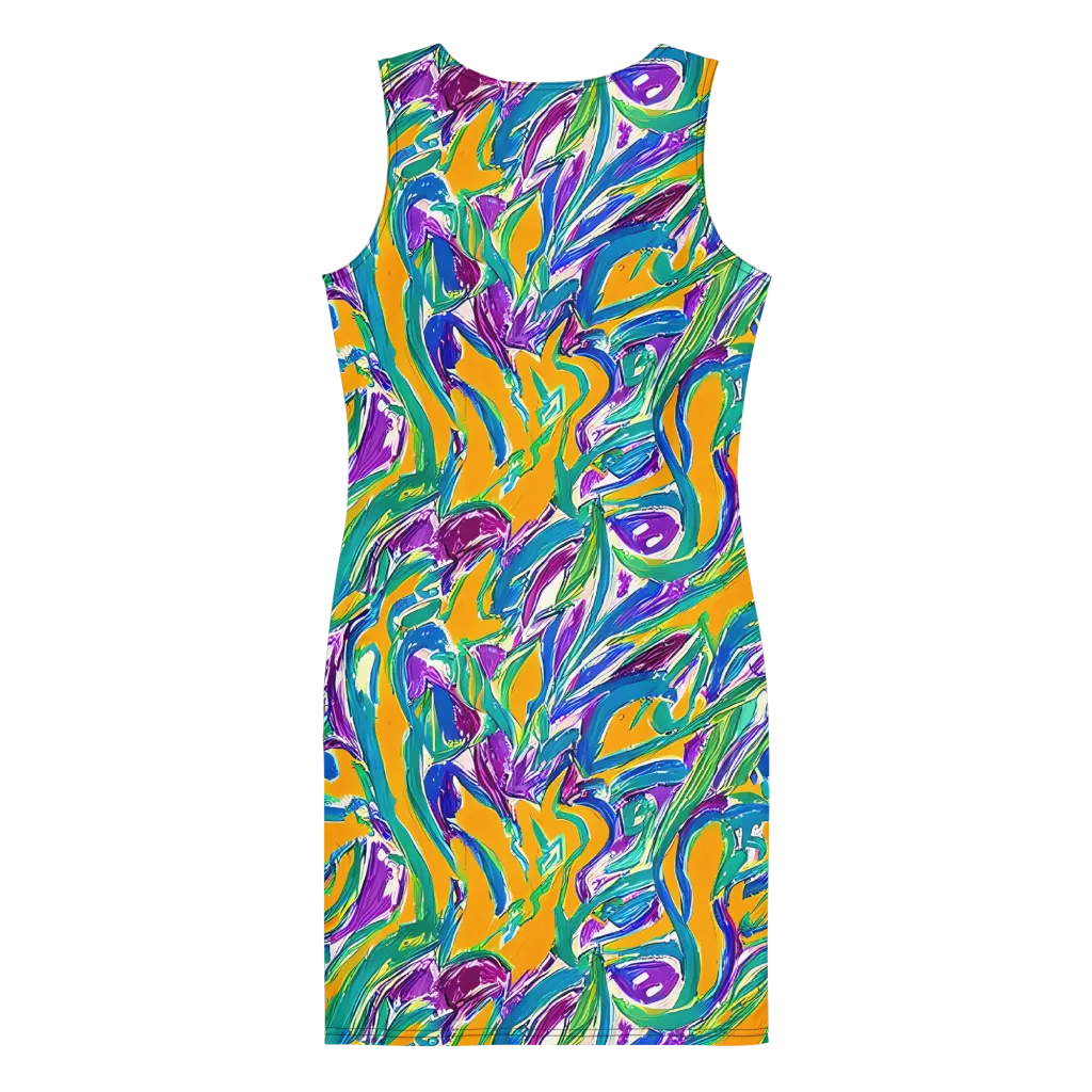 Tropical Voltage on Bodycon Dress — Back