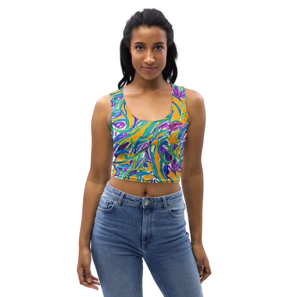 Tropical Voltage on Crop Top — Front