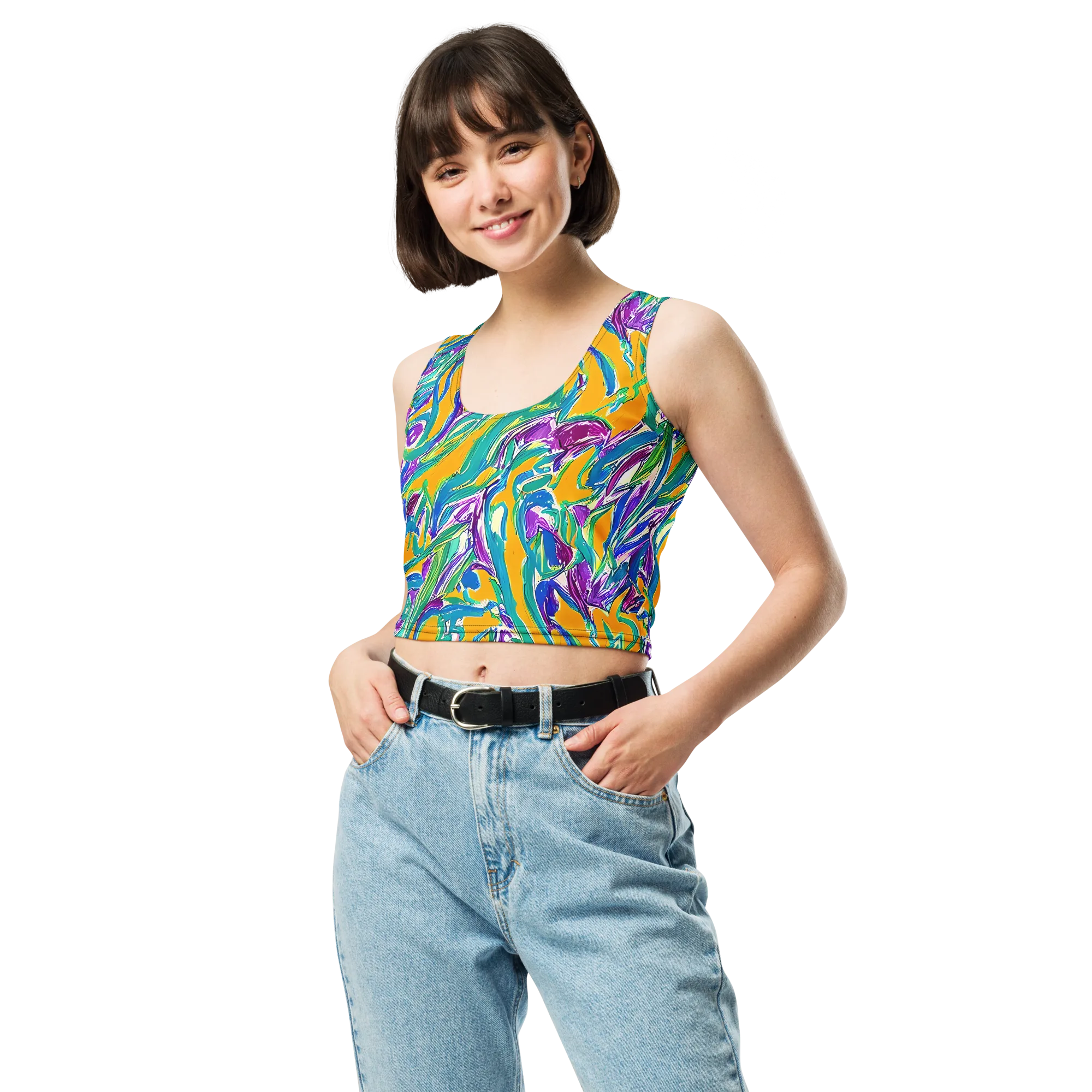 Tropical Voltage on Crop Top — Front