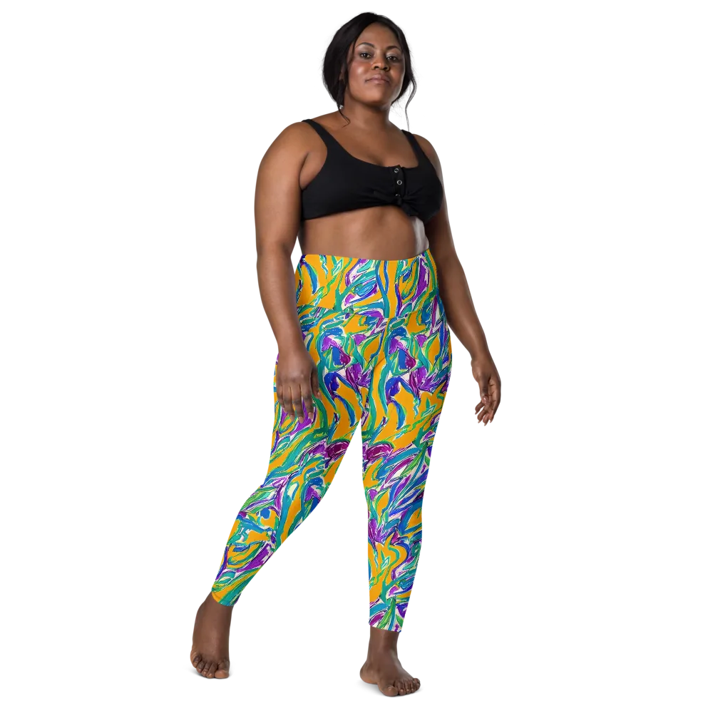 Tropical Voltage on Leggings with Pockets — Front