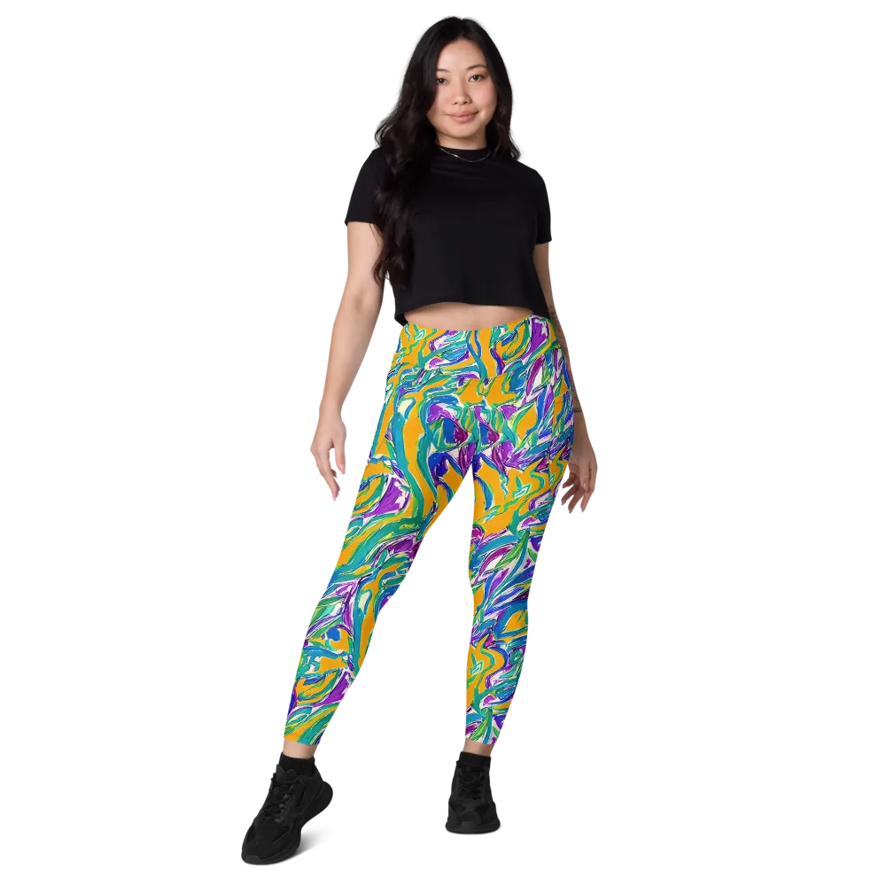 Tropical Voltage on Leggings with Pockets — Front