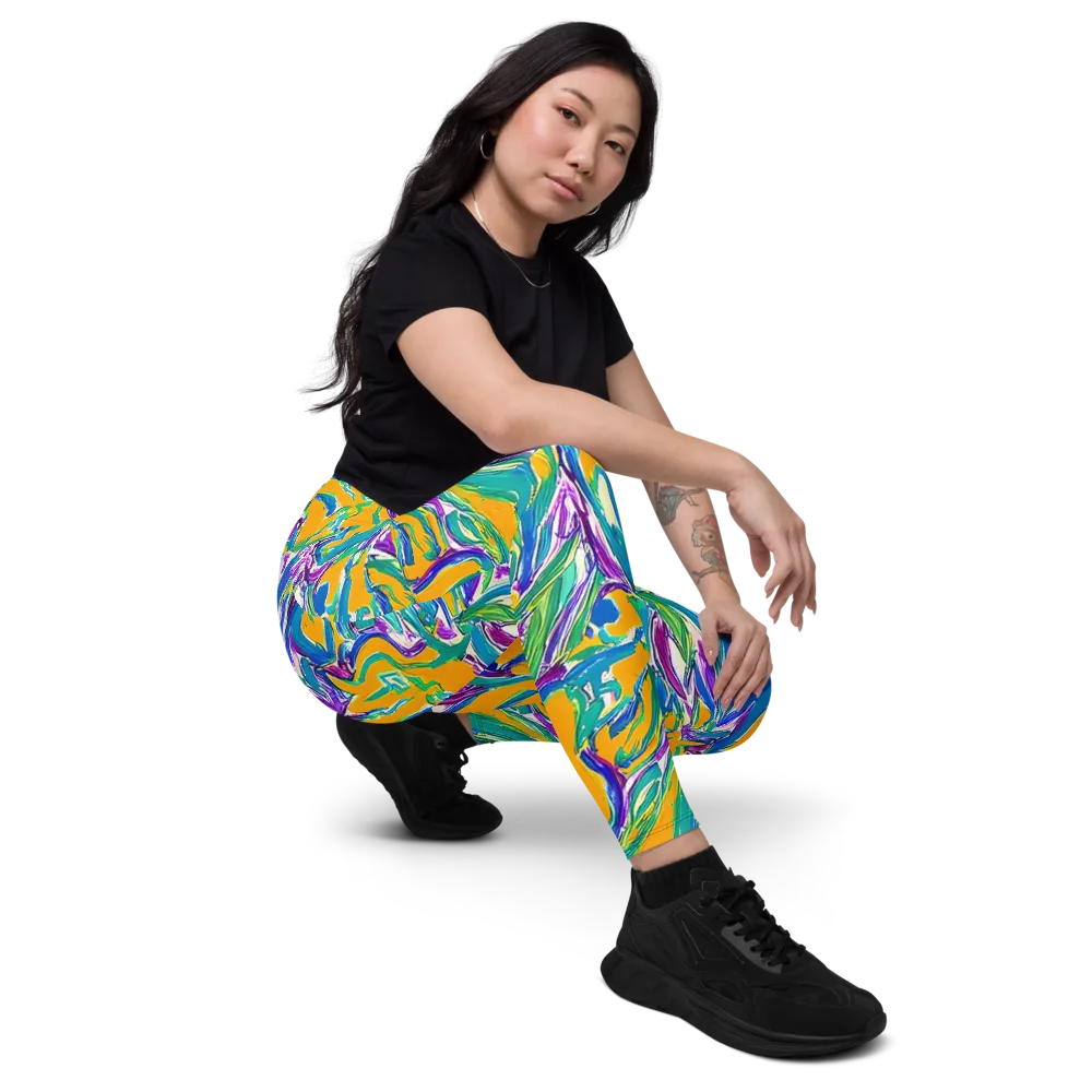 Tropical Voltage on Leggings with Pockets — Right Front