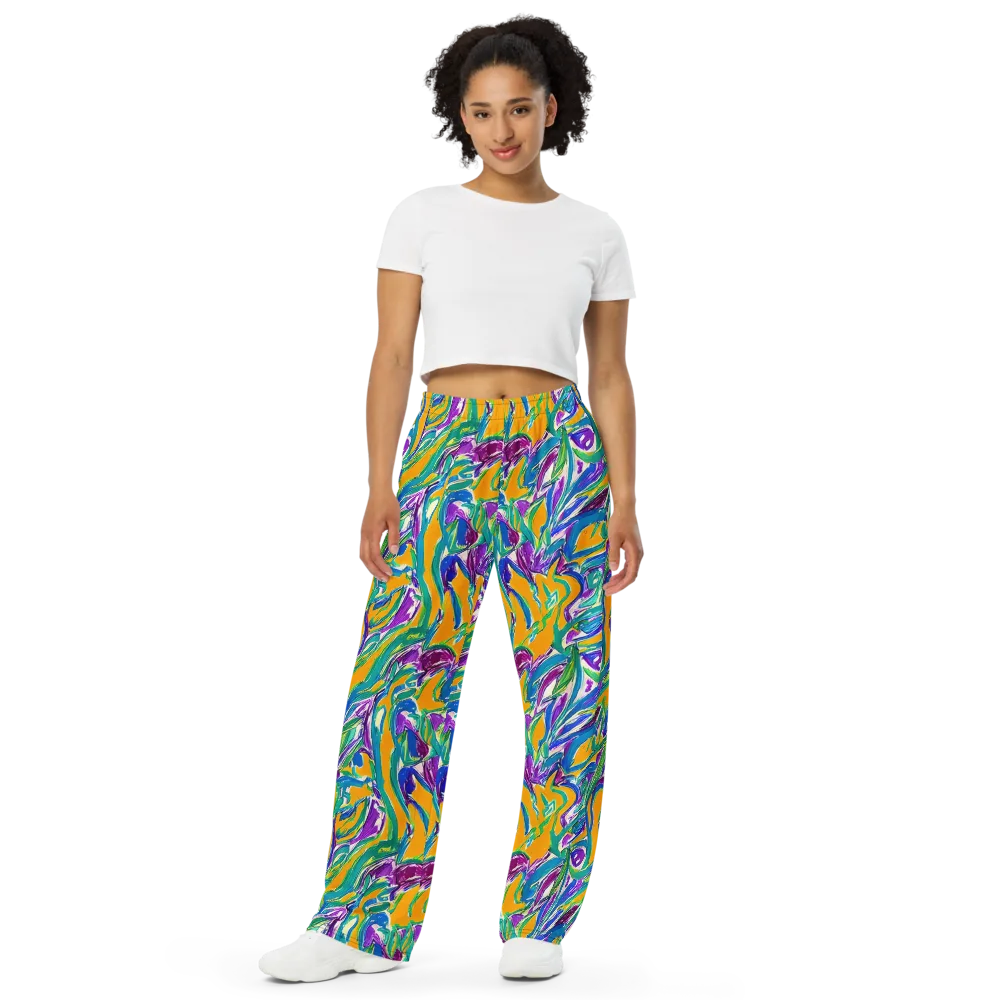 Tropical Voltage on Wide-Leg Pants — Front