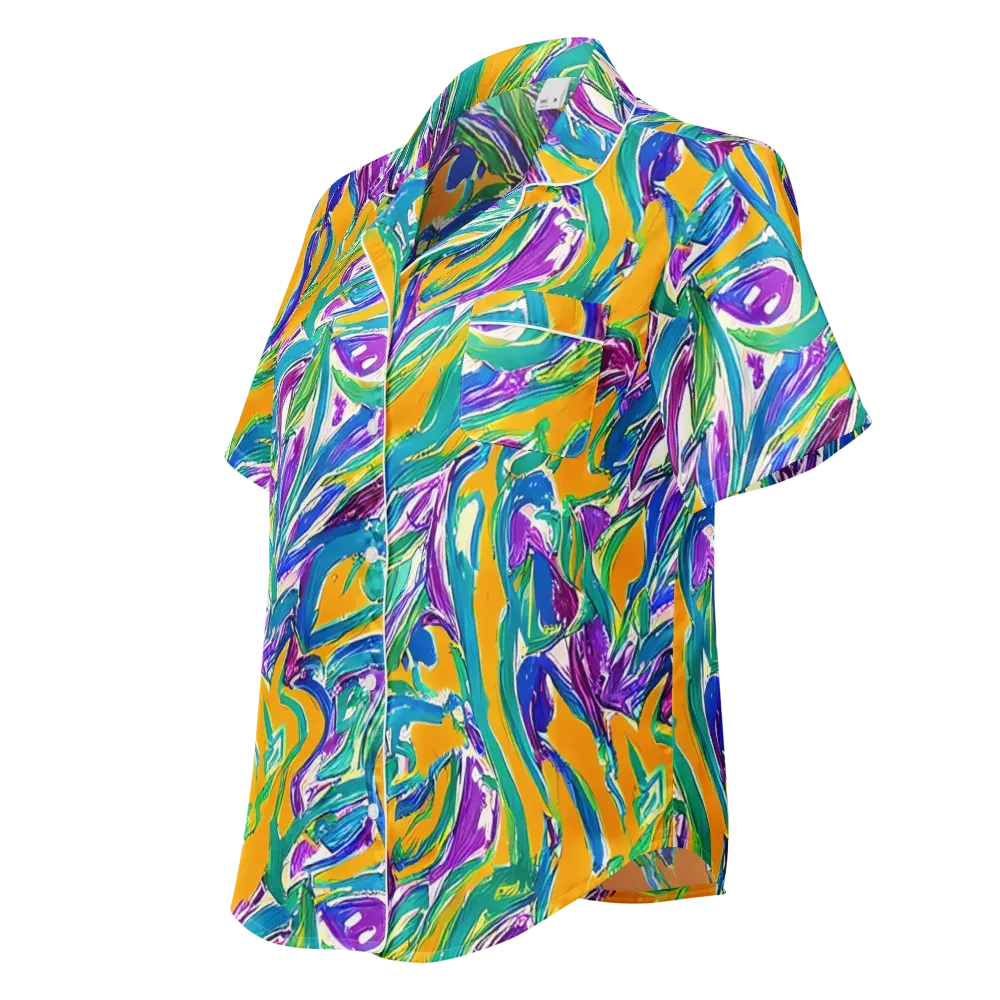 Tropical Voltage on Women's Short Sleeve Pajama Top — Left Front