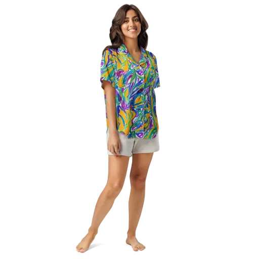 Tropical Voltage on a Women's Short Sleeve Pajama Top