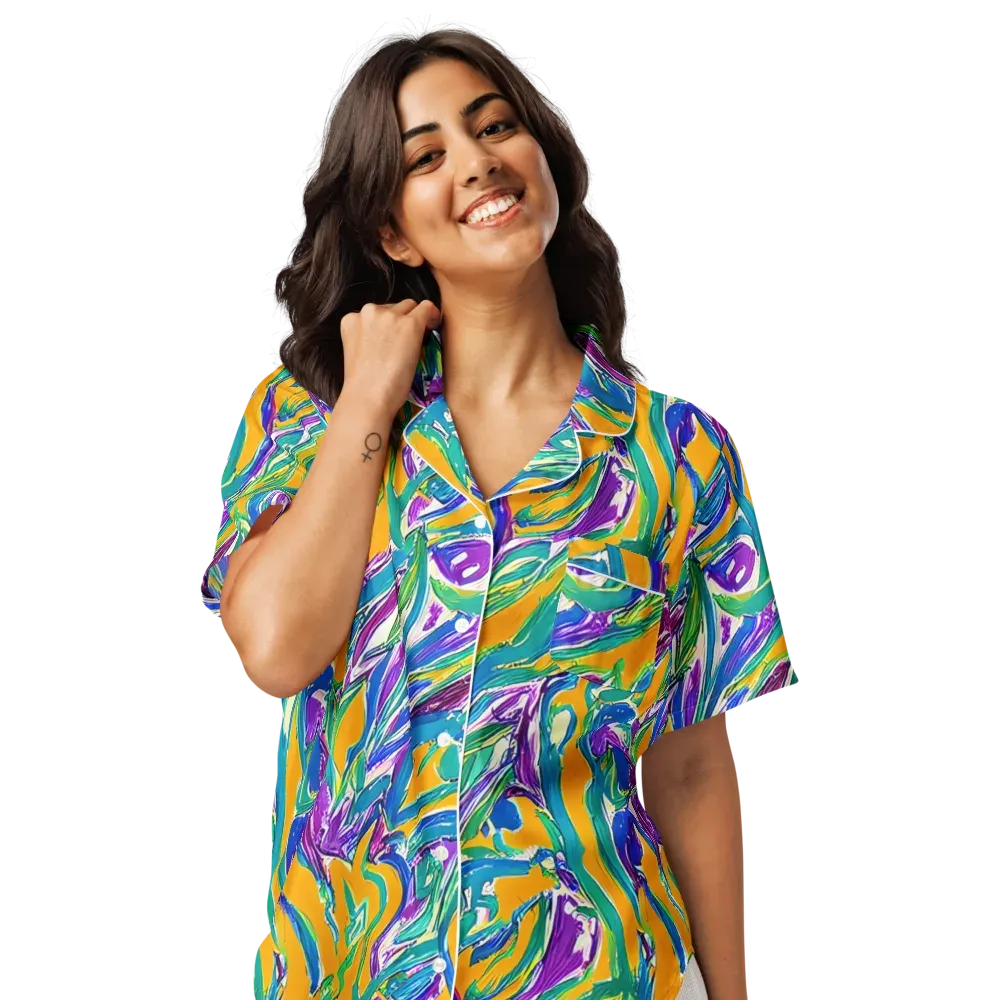 Tropical Voltage on Women's Short Sleeve Pajama Top — Front