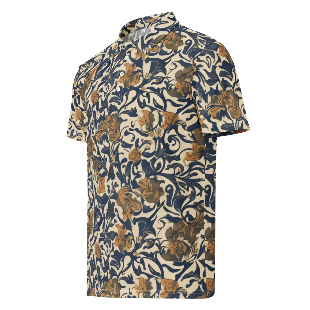 Ochre Rhapsody on Men's Slim Fit Polo Shirt — Left Front