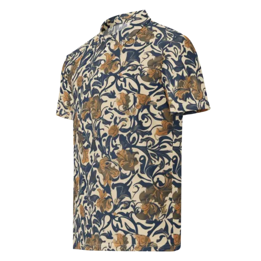 Ochre Rhapsody on a Men's Slim Fit Polo Shirt
