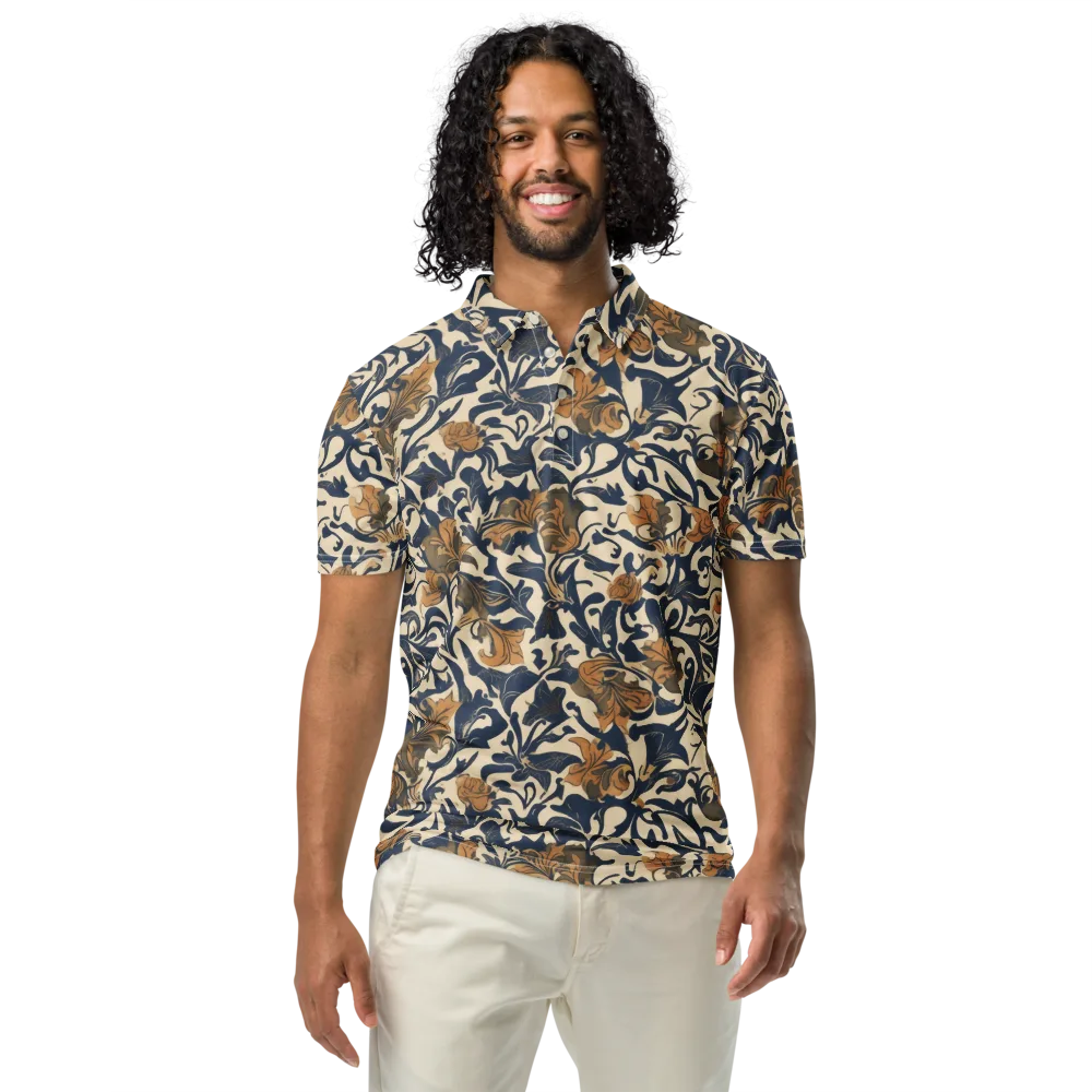 Ochre Rhapsody on Men's Slim Fit Polo Shirt — Front