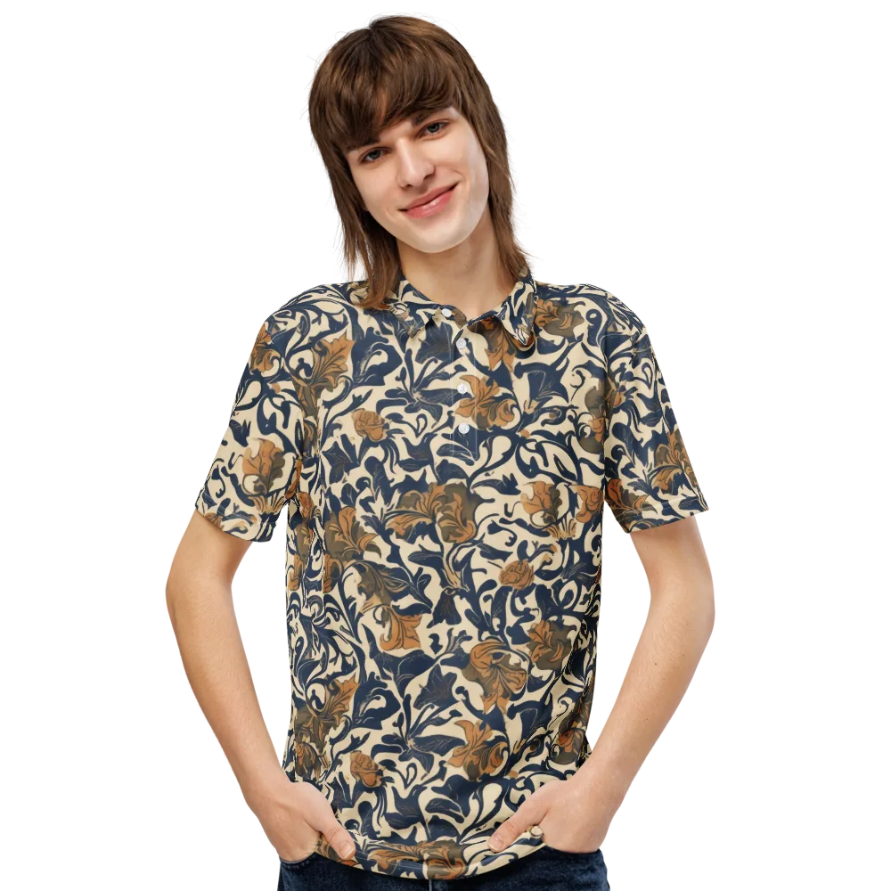 Ochre Rhapsody on Men's Slim Fit Polo Shirt — Front