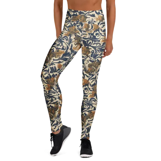 Ochre Rhapsody on a Yoga Leggings