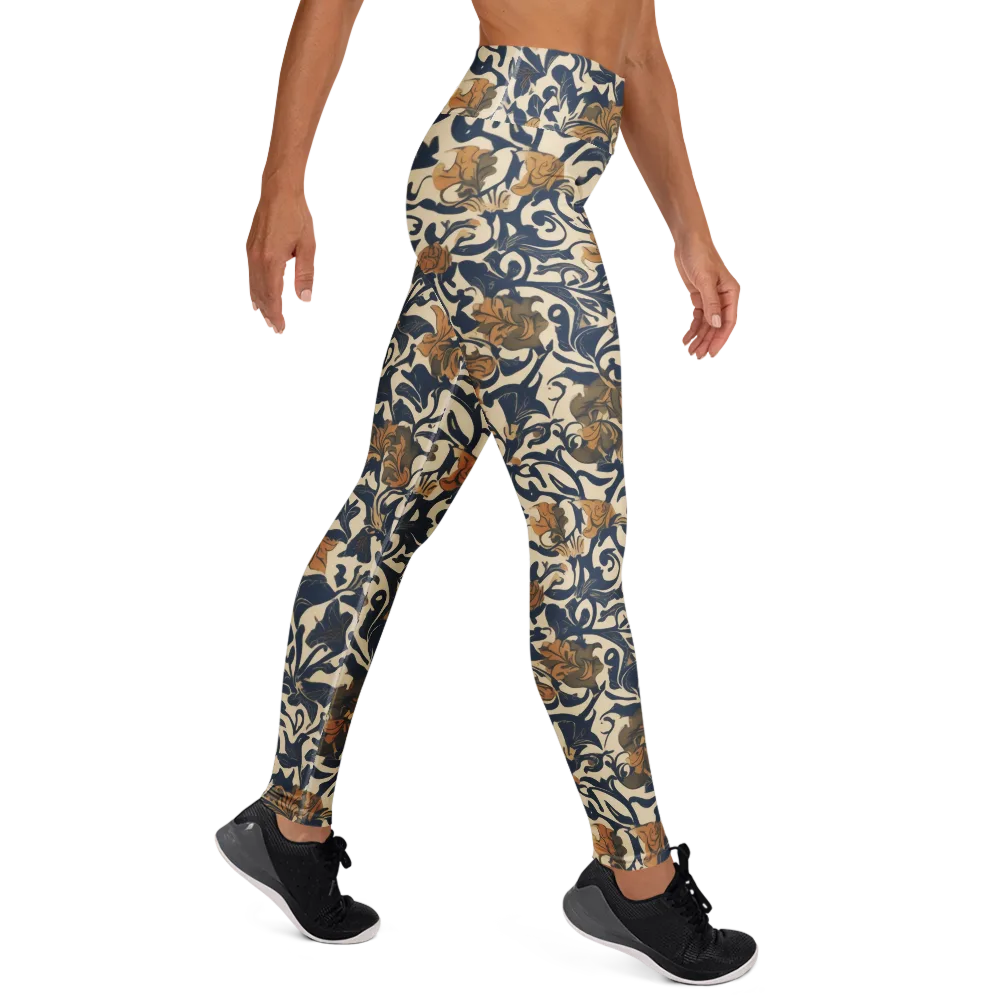 Ochre Rhapsody on Yoga Leggings — Right
