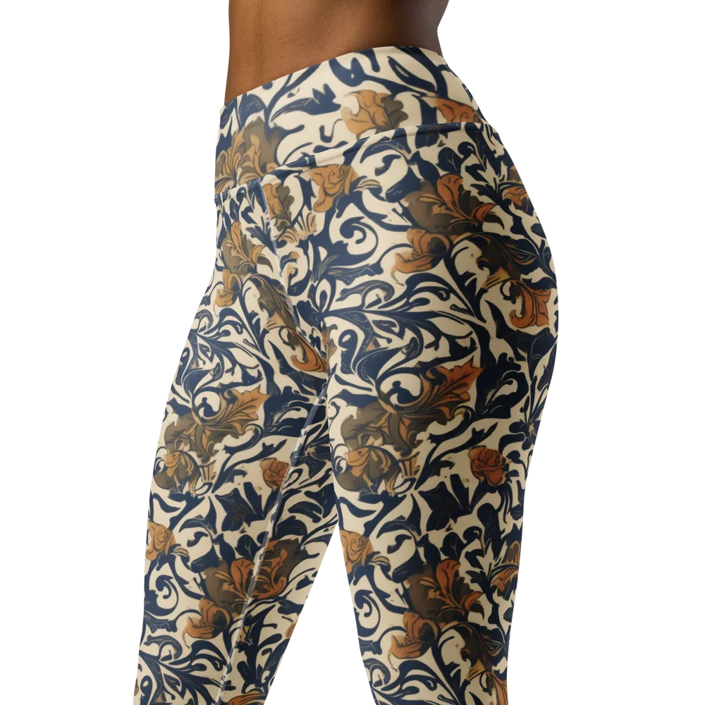 Ochre Rhapsody on Yoga Leggings — Left Front