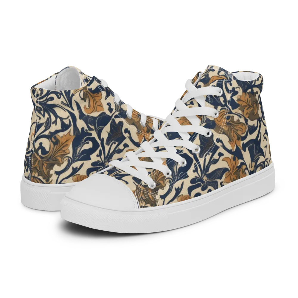 Ochre Rhapsody on Men's High Top Canvas Shoes — Left