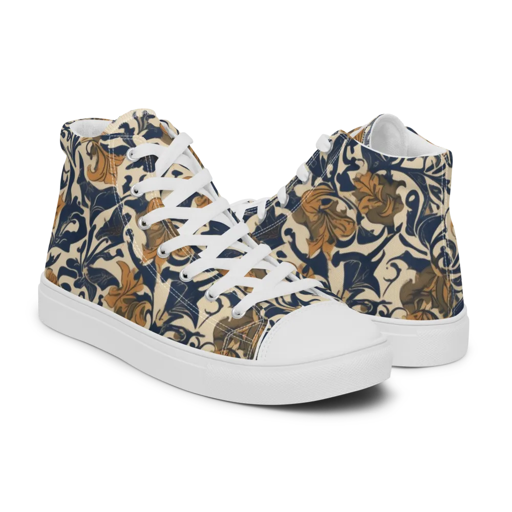 Ochre Rhapsody on Men's High Top Canvas Shoes — Right